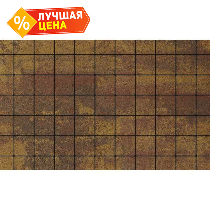 Плитка тротуарная Квадрат (ЛА-Линия) А.3.К.4 Листопад гранит Осень 100x100x40 мм