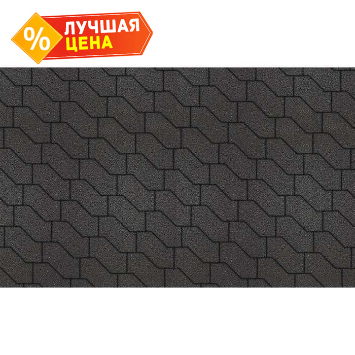 Плитка тротуарная S-Форма В.3.Ф.10 гладкий черный 172x94x100 мм